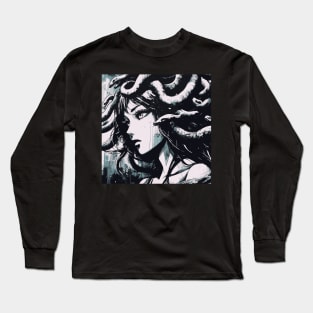 Medusa ink portrait Long Sleeve T-Shirt